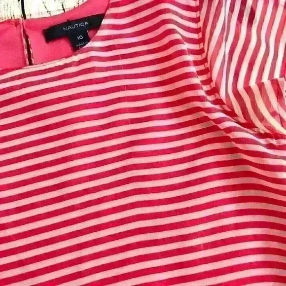 Girls Pre-Owned Sheer Náutica Dressy  Top Shirt Blouse 10-12 - Picture 5 of 9